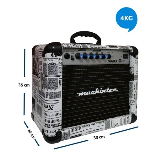 Caixa De Som Amplificador Mackintec Maxx 15 Guitarra Violão Cor Jornal Voltagem 110v/220v (manual