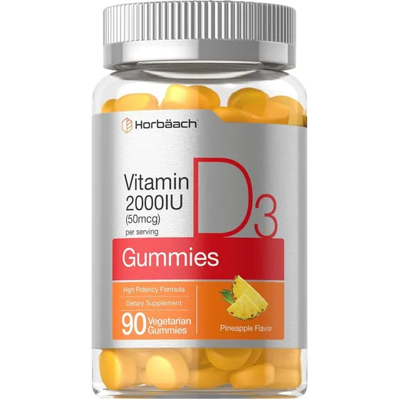 Suplemento Horbäach 90 Gomitas De Vitamina D3 2000iu Sabor Sabor A Piña