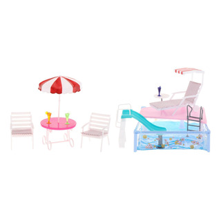 Juego De Piscina Con Tobogán, Sombrilla, Silla Y Juguete Juego De Piscina Con Tobogán, Sombrilla, Silla Y Juguete