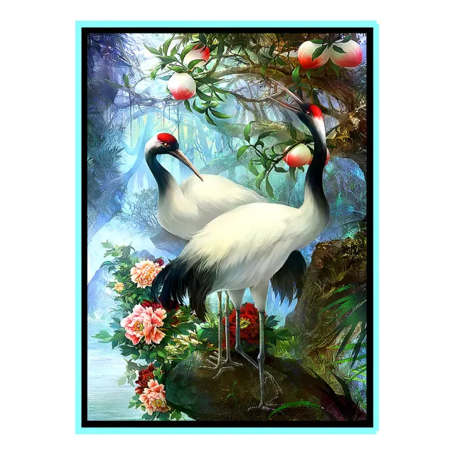 Hh- F Kit De Pintura Diamante 5d Tsuru Pájaros Japoneses