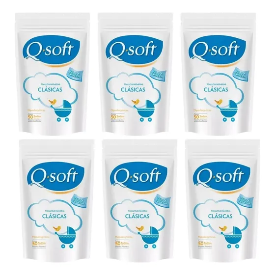 Toallitas Humedas Q Soft Clásicas Para Bebe 6 X 50 Unid