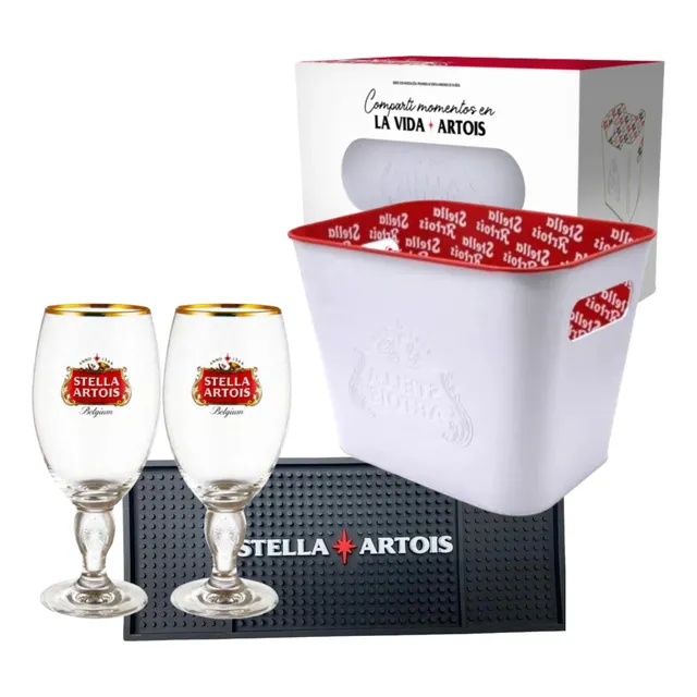 Frapera De Hielo + 2 Copas Stella Artois 500 Cc Y Esterilla