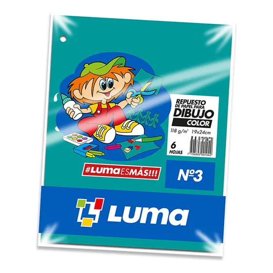 Repuesto De Dibujo Luma N°3 X 6 Hojas Color 