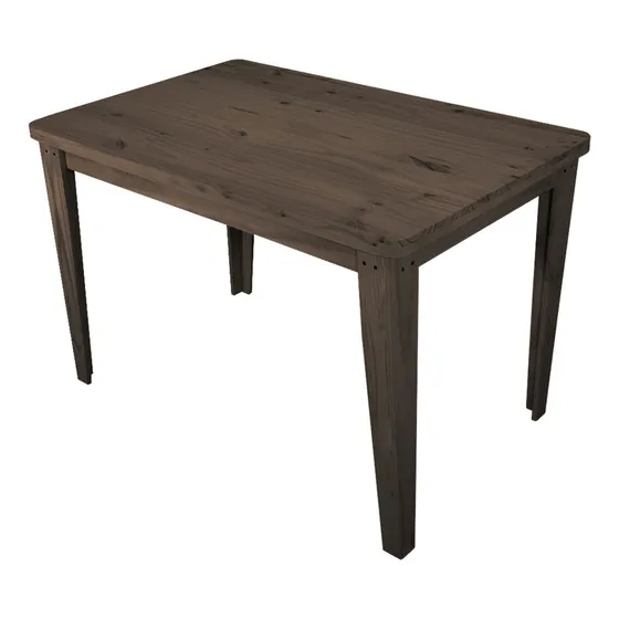 Mesa Madera Sala Comedor Cocina Maciza Pata L Moderna 160x80 Tapa Nogal Patas Nogal