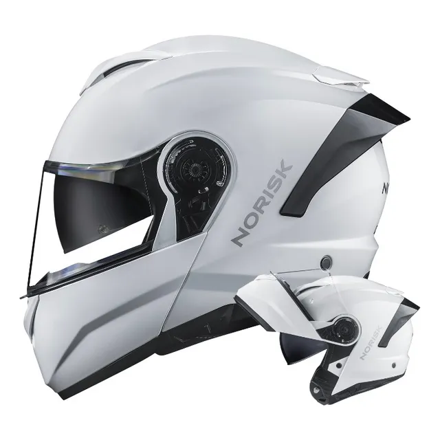 Capacete Norisk Force Preto Fosco / Branco - Articulado