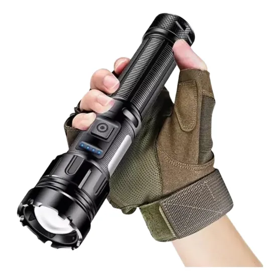 Potente Linterna Zoom 3000 Metros Usb Linterna De Camping Linterna Negro Luz Blanco Y De Color