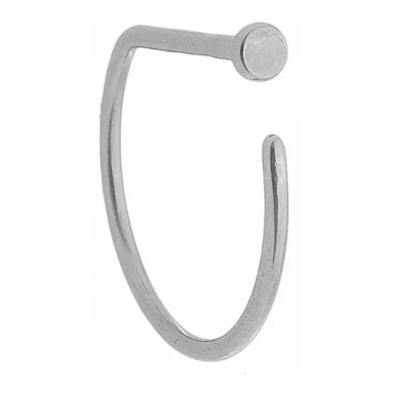 Piercing D-ring Titânio 8mm 10mm Nariz Prateado