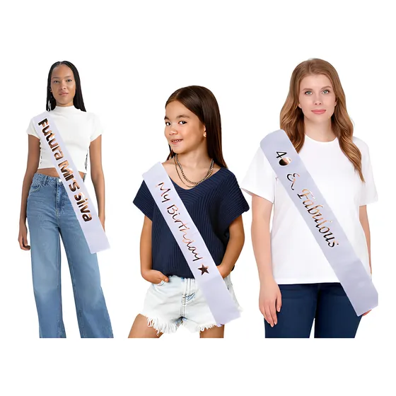 Faixa Personalizada Com Nome Para Miss Aniversário Formatura