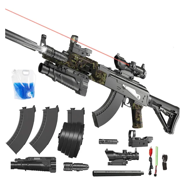 Pistola De Hidrogel Lanzador Gel Automática Con Láser Ak47