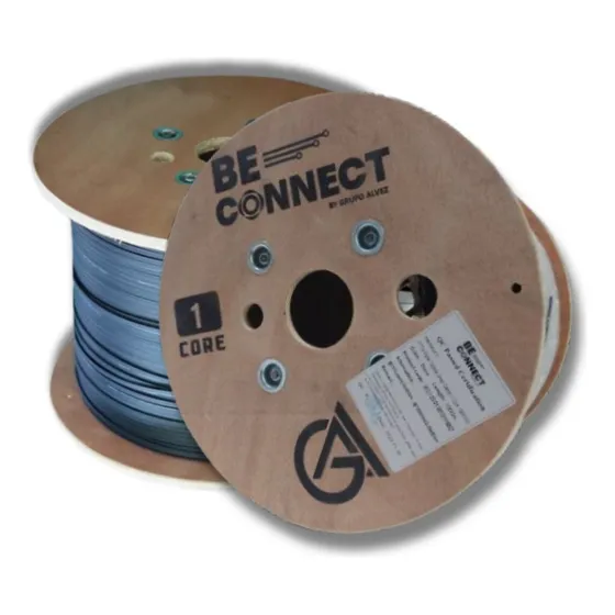 Cable Fibra Optica Ftth Drop 1 Hilo 2 Km  Con Mensajero