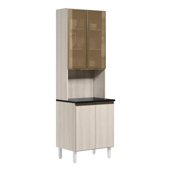 Paneleiro Duplo 4p Vidro 70cm Mdf Kali 18340 Bianco Toq Bian