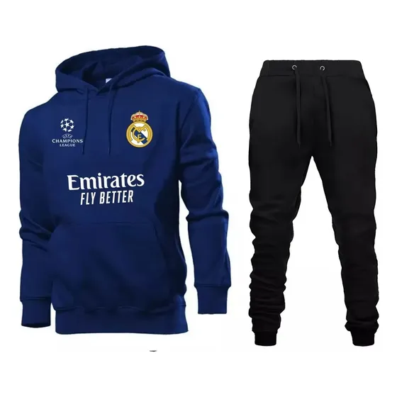 Conjunto Moleton Infantil Real Madrid Blusa De Frio Casaco