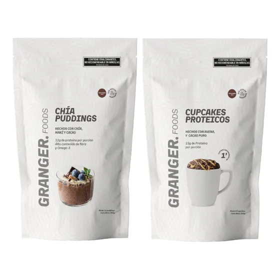 Granger Chia Puddings + Cupcakes Proteicos Chocolate 300g