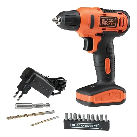 Parafusadeira e Furadeira de Impacto 10mm 12V BLACK+DECKER LD12S-BR Com 13 acessórios