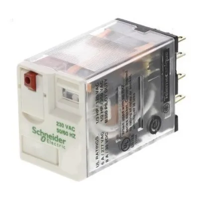 Rele Mini 14 Pines 4 Contacto 220v Schneider Ref: Rxm4ab1p7