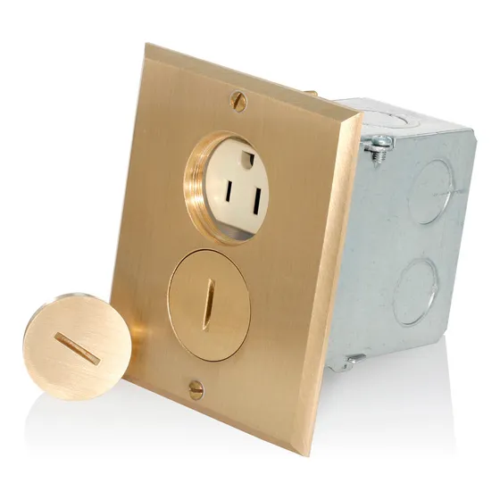 Placa P/piso C/contacto Duplex 2p-3h 15a/125v Bronce 25249-f