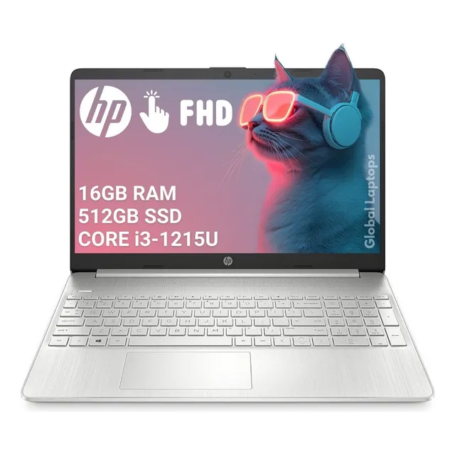 Laptop HP Pavilion Core i3 1215U 16Gb Ram 512Gb SSD Touchscreen Full HD 1920 x 1080 15-DY5033 Pad Numerico Color Natural Silver