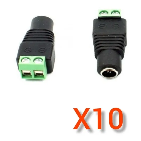 Conector Dc Hembra Cctv Voltaje 12v  Pack 10 Pares