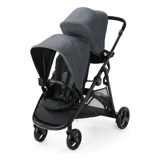Graco Coche De Bebé Doble Ready2growtm Color Gris Oscuro Chasis Gris