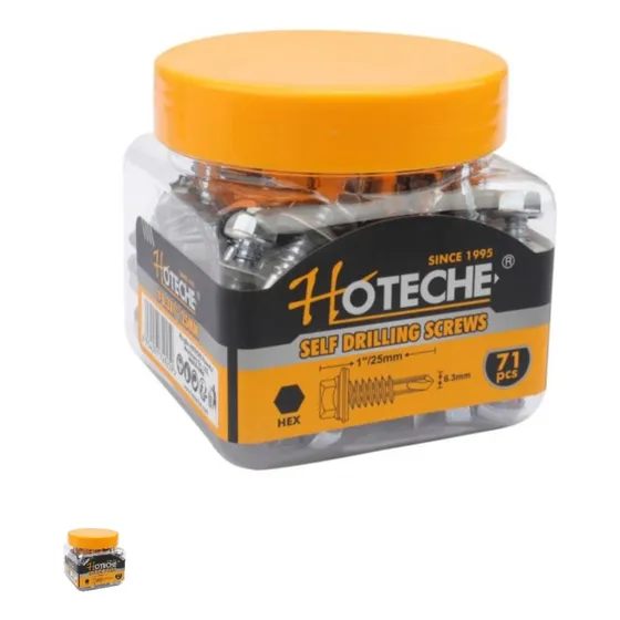 Tornillos Punta Mecha Set 53pc 6.3mm X 38mm Exagonal