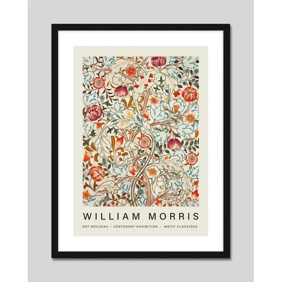 Cuadro William Morris Movimiento Arts & Crafts Pinturas Arte Acanthus Negro