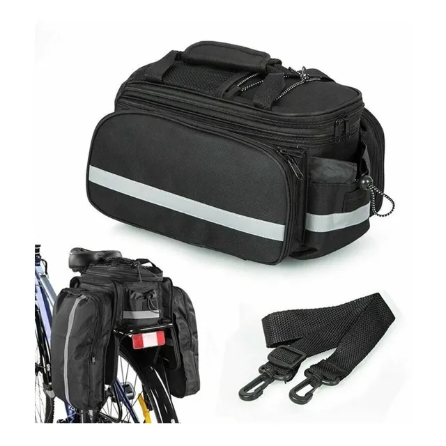Bolso Alforjas Impermeable Para parrilla Bicicleta Color Negro y cobertor para la lluvia