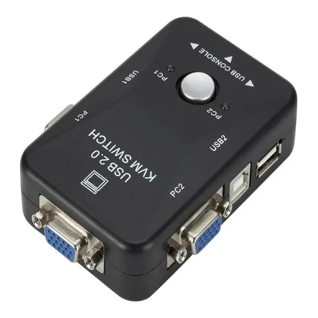 Kvm Vga Switch 2 Porta 2 Usb Monitor Mouse Cpu