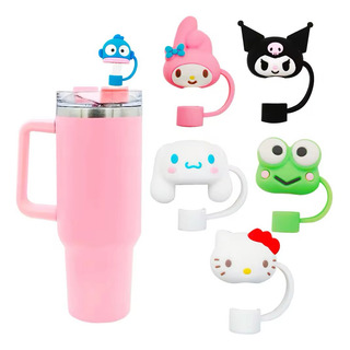 Set 6 Tapones Para Popote Hello Kitty Kuromi Stanley 40oz! Set 6 Tapones Para Popote Hello Kitty Kuromi Stanley 40oz!