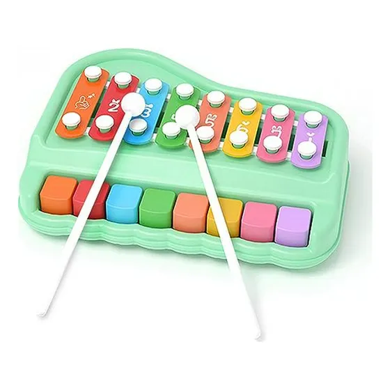 Juguete Educativo 2 En 1 Para Bebés: Piano Xilófono Multicol