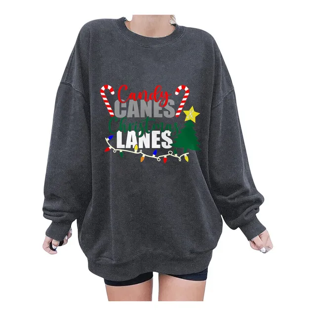 Tops Arbol Navidad Para Mujer Sudadera Harajuku Manga Larga