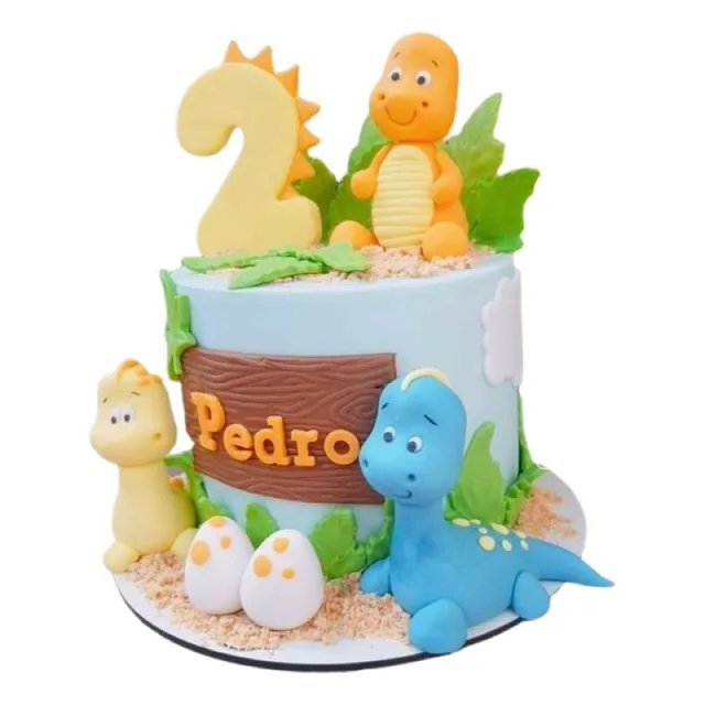 Adorno De Torta  Dinosaurios Porcelana Frìa