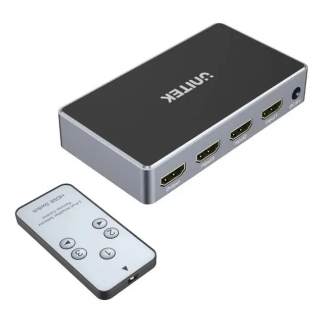 Switch Unitek Hdmi 4k De 3 Puertos Con Control