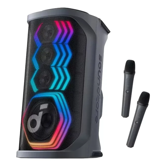 Bocina Bluetooth Con Micrófonos Soundcore Rave 3 Karaoke Ai Negro