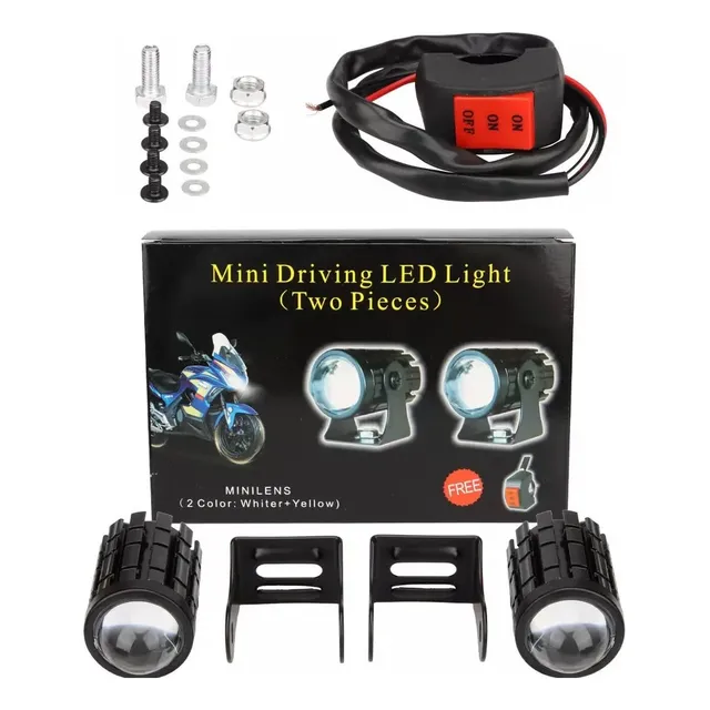 Faro Led Tipo Lupa Para Moto 2 Piezas Proyector Luces