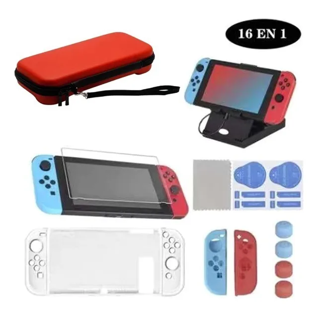 Nintendo Switch Kit De Accesorios Con Estuche Para 16 En 1