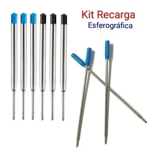 Cargas Refil Para Canetas Cores Azul E Preto - 4 Unidades