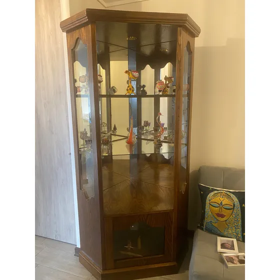 Mueble Esquinero Vitrina De Encina