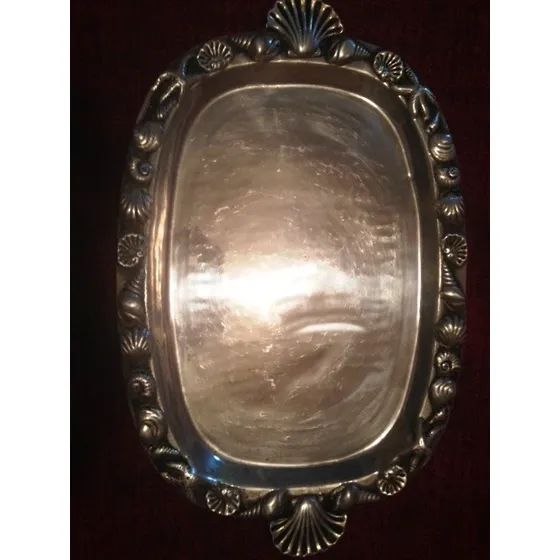 Bandeja De Pewter Grande Motivos Marinos