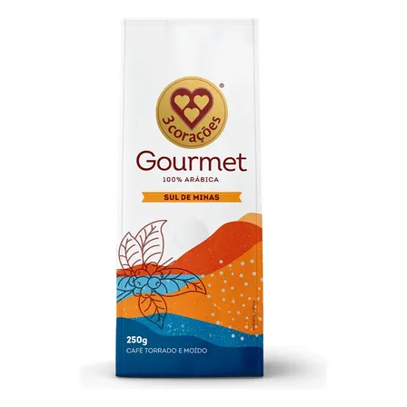 Café Torrado E Moído Gourmet Sul De Minas 250g 3 Corações