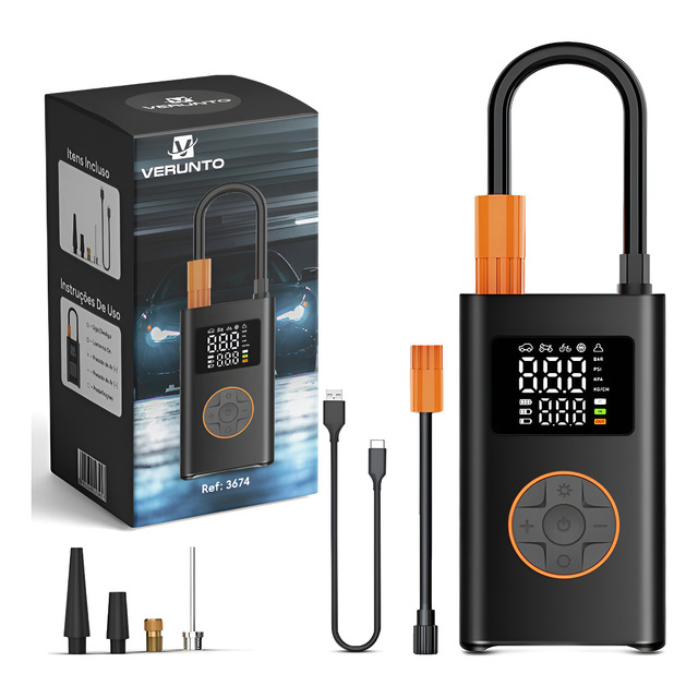 Mini Compressor Bomba De Ar Digital Portátil Sem Fio Calibrador De Pneus Para Carro Moto B... Mini Compressor Bomba De Ar Digital Portátil Sem Fio Calibrador De Pneus Para Carro Moto B...