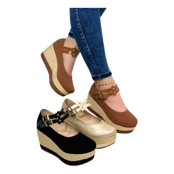 Zapatos Altos De Yute Para Dama