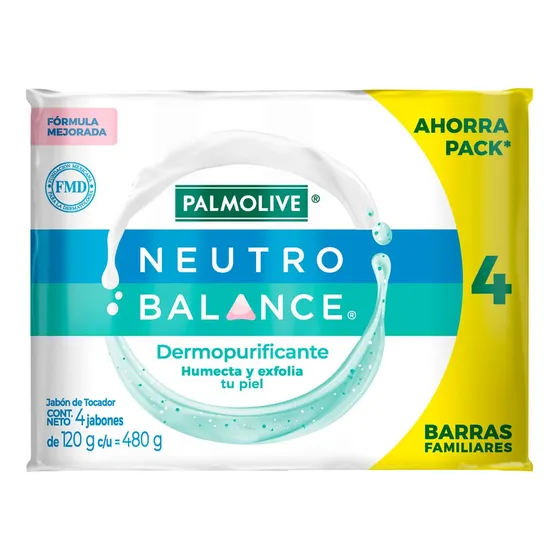 Jabón Palmolive Neutro Balance Dermopurificante 4 X 120 G