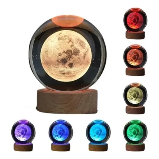 Luz Nocturna Led 3d Galaxy Bola De Cristal Lámparas