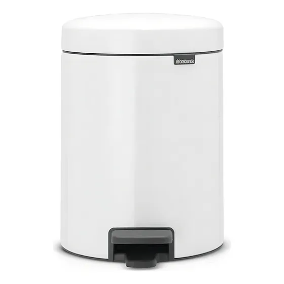 Lixeira De Aço Inox New Icon Branca Brabantia 5 Litros