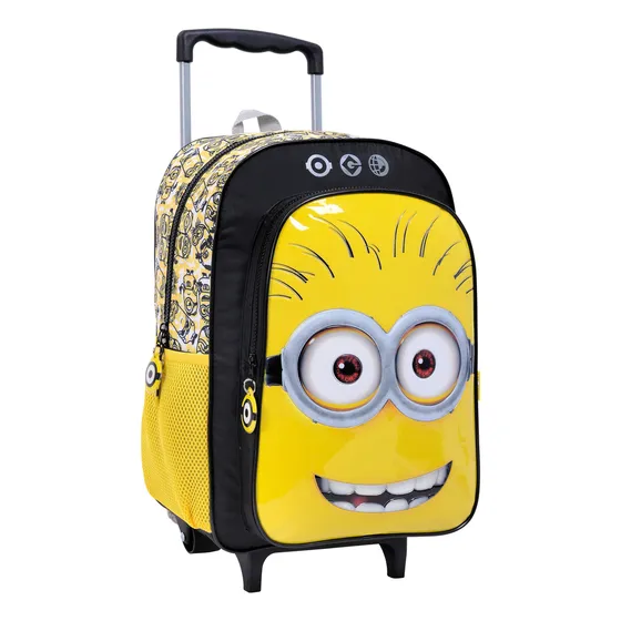 Mochila Carro Grande 16p Minions Villano Favorito Mundomania Color Negro Con Amarillo