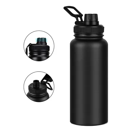 600ml Garrafa Térmica Isolada A Vácuo Água Gelada Esporte Preto