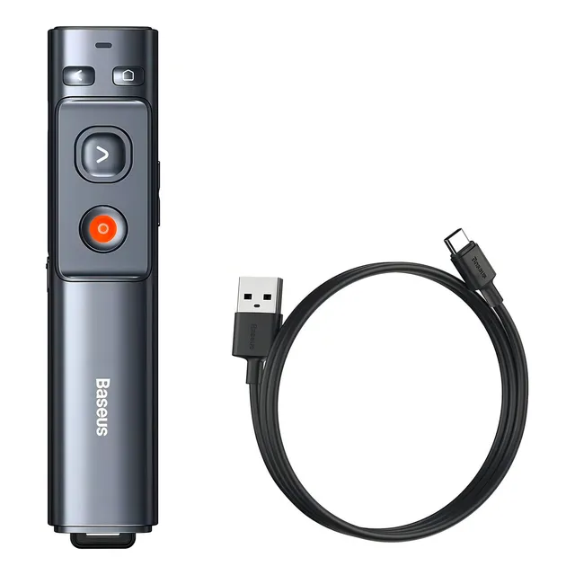 Presentador Baseus Con Laser - Diapositiva - Usb Y Tipo C Color Negro