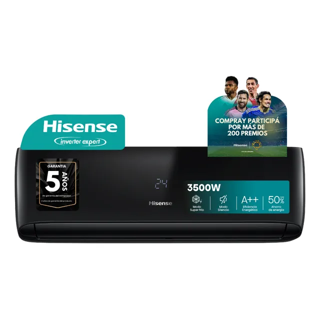 Aire Acondicionado Split Inverter Frío Calor Hisense 3010 Frigorías 3500 Watts