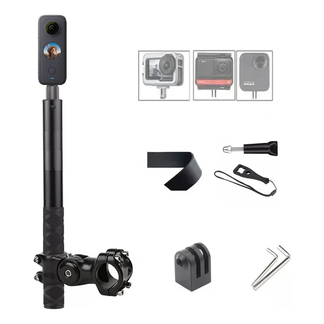 Soporte Cámara Manillar Moto/bici Para Insta360 One X2 Gopro