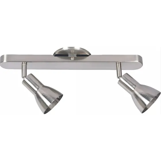 Aplique Luz De Pared Techo 2 Luces Spot Gu10 Apto Led Baño Estructura Acero platil